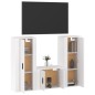 vidaXL Set de muebles de TV 3 pzas madera contrachapada blanco brillo vidaXL Set de muebles de TV 3 pzas madera contrachapada blanco brillo