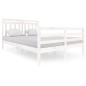 vidaXL Estructura de cama de madera maciza blanca 140x200 cm vidaXL Estructura de cama de madera maciza blanca 140x200 cm