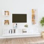 vidaXL Set de muebles de TV 5 pzas madera contrachapada blanco brillo