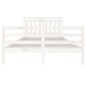 vidaXL Estructura de cama de madera maciza blanca 140x200 cm vidaXL Estructura de cama de madera maciza blanca 140x200 cm