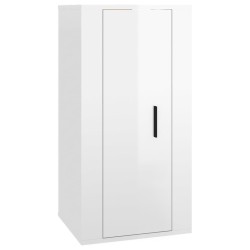 vidaXL Mueble para TV de pared blanco brillante 40x34,5x80 cm