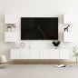 vidaXL Muebles de salón 7 pzas madera ingeniería blanco brillo