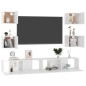 vidaXL Muebles de salón 6 pzas madera ingeniería blanco brillo
