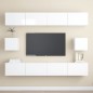 vidaXL Set de muebles de salón 6 pzas madera ingeniería blanco brillo vidaXL Set de muebles de salón 6 pzas madera ingeniería blanco brillo