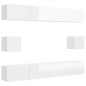 vidaXL Set de muebles de salón 6 pzas madera ingeniería blanco brillo vidaXL Set de muebles de salón 6 pzas madera ingeniería blanco brillo