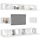vidaXL Set de muebles de salón 6 pzas madera ingeniería blanco brillo vidaXL Set de muebles de salón 6 pzas madera ingeniería blanco brillo