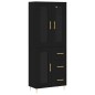 vidaXL Aparador alto madera contrachapada negro 69,5x34x180 cm vidaXL Aparador alto madera contrachapada negro 69,5x34x180 cm