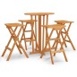vidaXL Mesa y taburetes altos plegables 5 piezas madera maciza de teca vidaXL Mesa y taburetes altos plegables 5 piezas madera maciza de teca