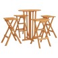 vidaXL Mesa y taburetes altos plegables 5 piezas madera maciza de teca vidaXL Mesa y taburetes altos plegables 5 piezas madera maciza de teca