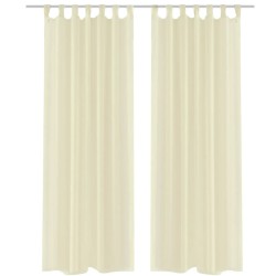 2 Cortinas color crema transparentes 140 x 225 cm