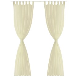 2 Cortinas color crema transparentes 140 x 225 cm