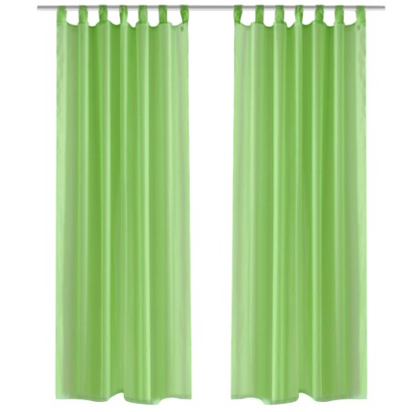 2 Cortinas verdes transparentes 140 x 175 cm