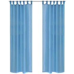 2 Cortinas turquesas transparentes 140 x 245 cm
