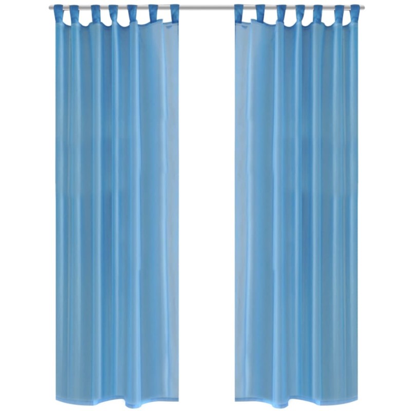2 Cortinas turquesas transparentes 140 x 245 cm 2 Cortinas turquesas transparentes 140 x 245 cm