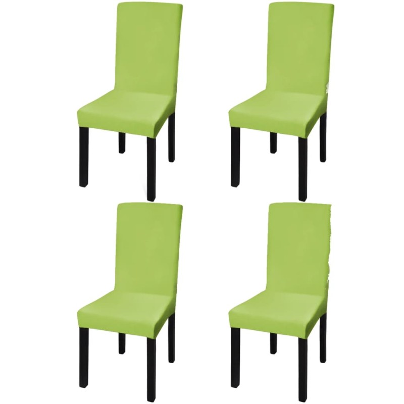 vidaXL Funda para silla elástica recta 4 unidades verde vidaXL Funda para silla elástica recta 4 unidades verde