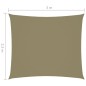 vidaXL Toldo de vela rectangular tela Oxford beige 2,5x3 m vidaXL Toldo de vela rectangular tela Oxford beige 2,5x3 m