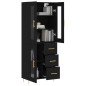 vidaXL Aparador alto madera contrachapada negro 69,5x34x180 cm vidaXL Aparador alto madera contrachapada negro 69,5x34x180 cm