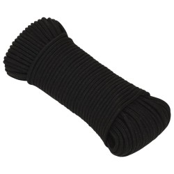 vidaXL Cuerda de trabajo poliéster negro 5 mm 500 m