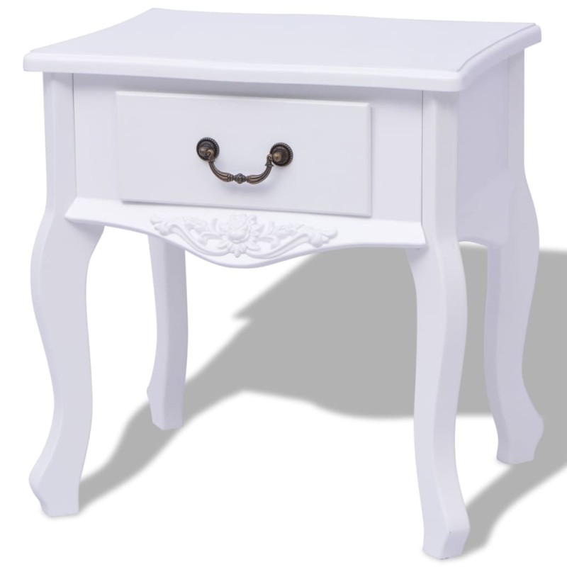 vidaXL Mesita de noche MDF blanca vidaXL Mesita de noche MDF blanca