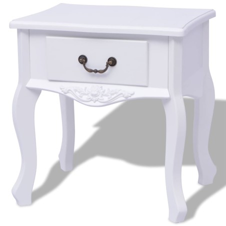 vidaXL Mesita de noche MDF blanca