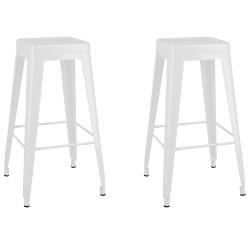vidaXL Taburetes de bar apilables 2 unidades de metal blanco