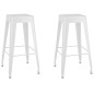 vidaXL Taburetes de bar apilables 2 unidades de metal blanco vidaXL Taburetes de bar apilables 2 unidades de metal blanco