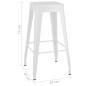 vidaXL Taburetes de bar apilables 2 unidades de metal blanco vidaXL Taburetes de bar apilables 2 unidades de metal blanco