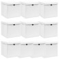vidaXL Cajas de almacenaje con tapas 10 uds tela blanco 32x32x32 cm vidaXL Cajas de almacenaje con tapas 10 uds tela blanco 32x32x32 cm