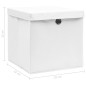 vidaXL Cajas de almacenaje con tapas 10 uds tela blanco 32x32x32 cm vidaXL Cajas de almacenaje con tapas 10 uds tela blanco 32x32x32 cm