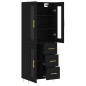 vidaXL Aparador alto madera contrachapada negro 69,5x34x180 cm vidaXL Aparador alto madera contrachapada negro 69,5x34x180 cm