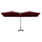 vidaXL Sombrilla doble con poste de acero rojo burdeos 600x300 cm vidaXL Sombrilla doble con poste de acero rojo burdeos 600x300 cm
