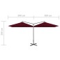 vidaXL Sombrilla doble con poste de acero rojo burdeos 600x300 cm vidaXL Sombrilla doble con poste de acero rojo burdeos 600x300 cm
