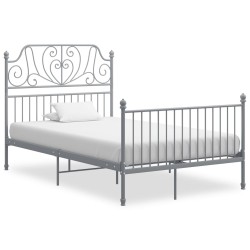 vidaXL Estructura de cama de metal gris 120x200 cm