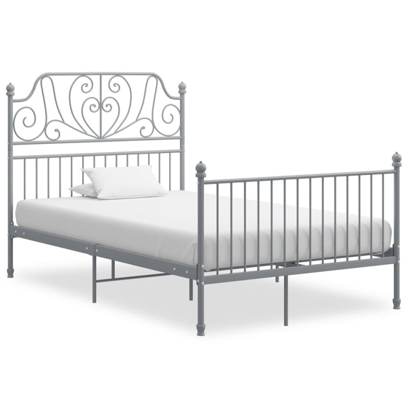 vidaXL Estructura de cama de metal gris 120x200 cm vidaXL Estructura de cama de metal gris 120x200 cm