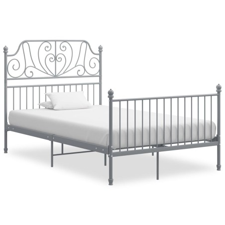 vidaXL Estructura de cama de metal gris 120x200 cm