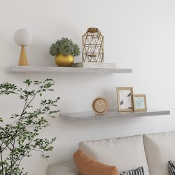 vidaXL Estantes flotantes pared 2 uds gris hormigón MDF 90x23,5x3,8 cm