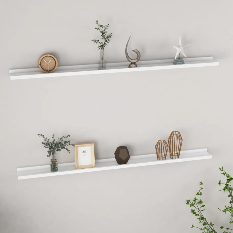 vidaXL Estantes de pared 2 unidades blanco 115x9x3 cm vidaXL Estantes de pared 2 unidades blanco 115x9x3 cm