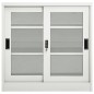 vidaXL Armario con puerta corredera gris claro acero 90x40x90 cm vidaXL Armario con puerta corredera gris claro acero 90x40x90 cm