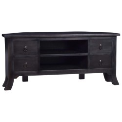 vidaXL Mueble de TV madera caoba maciza negro claro café 100x40x45 cm