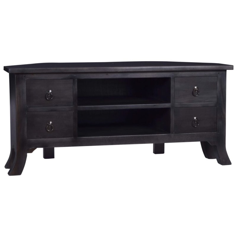 vidaXL Mueble de TV madera caoba maciza negro claro café 100x40x45 cm vidaXL Mueble de TV madera caoba maciza negro claro café 100x40x45 cm