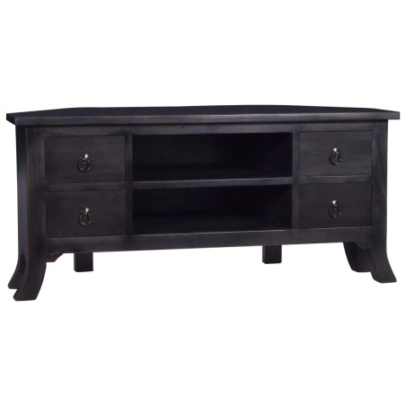 vidaXL Mueble de TV madera caoba maciza negro claro café 100x40x45 cm