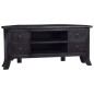 vidaXL Mueble de TV madera caoba maciza negro claro café 100x40x45 cm vidaXL Mueble de TV madera caoba maciza negro claro café 100x40x45 cm