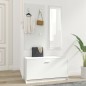 vidaXL Set de mueble zapatero 3 en 1 madera contrachapada blanco vidaXL Set de mueble zapatero 3 en 1 madera contrachapada blanco
