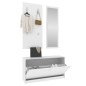 vidaXL Set de mueble zapatero 3 en 1 madera contrachapada blanco vidaXL Set de mueble zapatero 3 en 1 madera contrachapada blanco