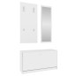 vidaXL Set de mueble zapatero 3 en 1 madera contrachapada blanco vidaXL Set de mueble zapatero 3 en 1 madera contrachapada blanco