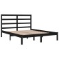 vidaXL Estructura de cama madera maciza negro king size 150x200 cm