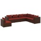 vidaXL Set muebles de jardín 7 piezas y cojines ratán sintético marrón vidaXL Set muebles de jardín 7 piezas y cojines ratán sintético marrón