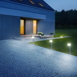 Steinel Bolardo de jardín con sensor GL 80 LED IHF CUBO plata 055486