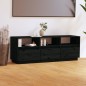 vidaXL Mueble de TV de madera maciza de pino negro 140x37x50 cm