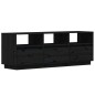 vidaXL Mueble de TV de madera maciza de pino negro 140x37x50 cm